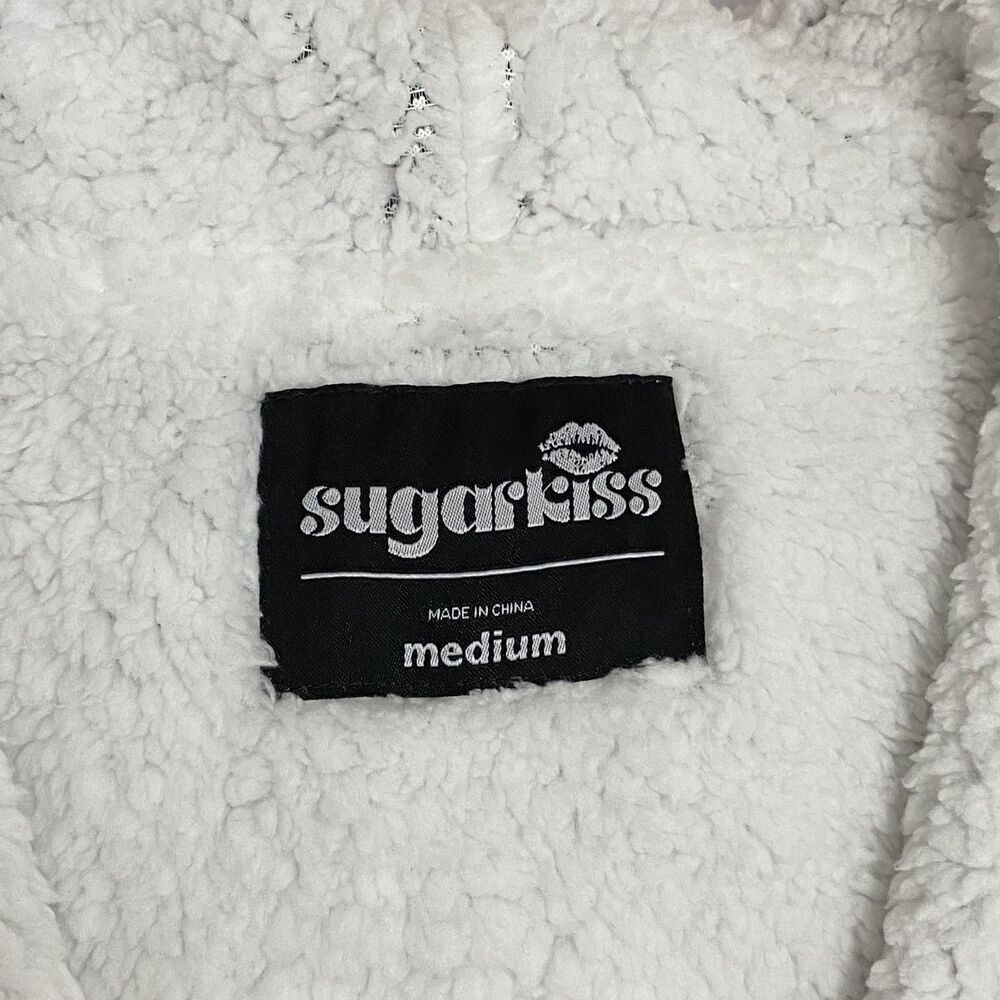 Sugarkiss Women’s Zip Up Hoodie Sherpa Lined Brown Size M - Picture 3 of 7